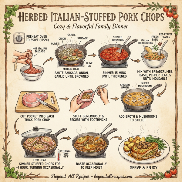 Herbed Italian-Stuffed Pork Chops instructions
