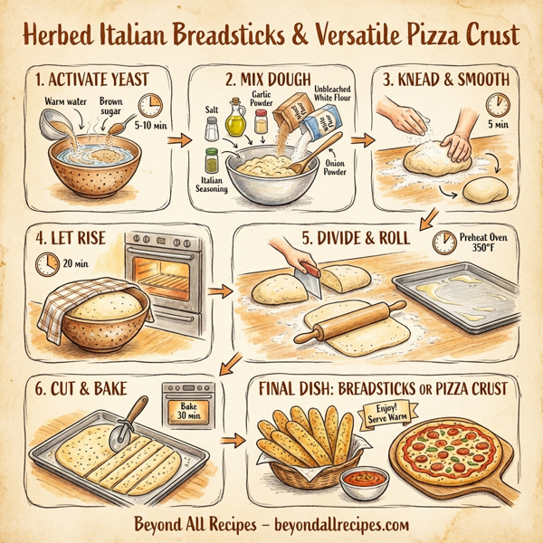 Herbed Italian Breadsticks & Versatile Pizza Crust instructions
