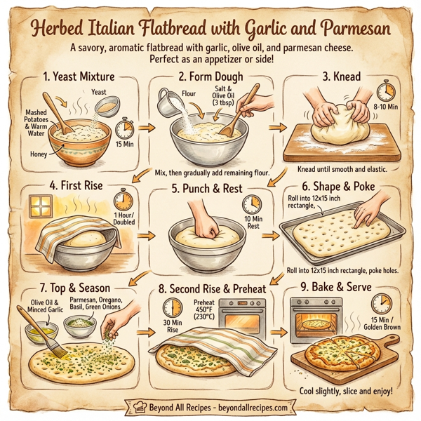 Herbed Italian Flatbread with Garlic and Parmesan instructions