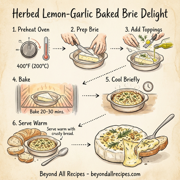Herbed Lemon-Garlic Baked Brie Delight instructions