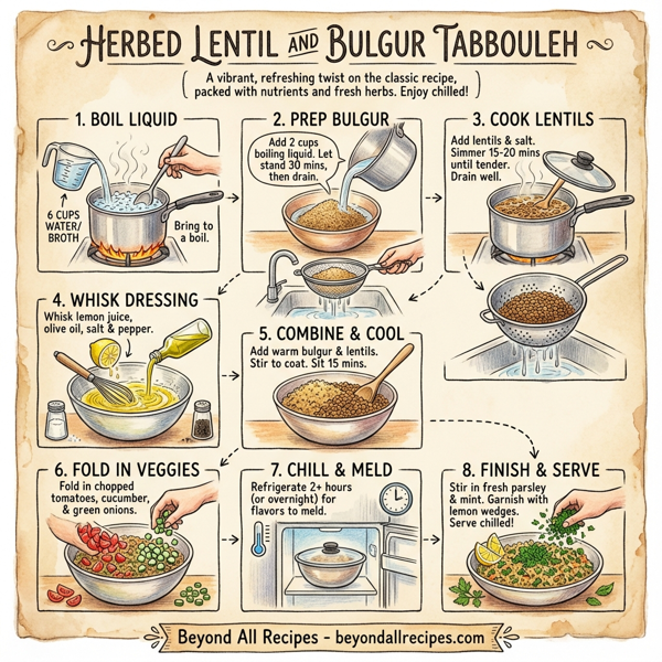 Herbed Lentil and Bulgur Tabbouleh instructions