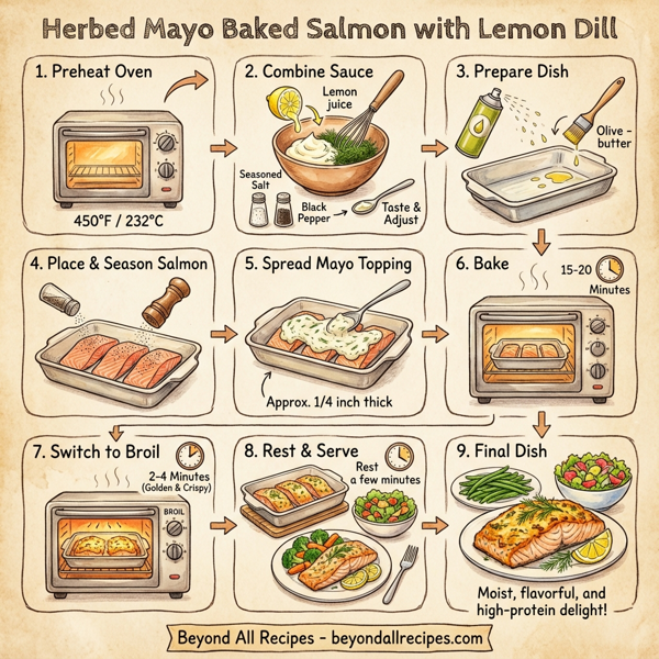 Herbed Mayo Baked Salmon with Lemon Dill instructions