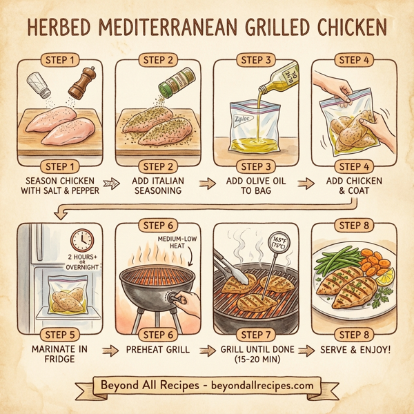 Herbed Mediterranean Grilled Chicken with Olive Oil Marinade instructions
