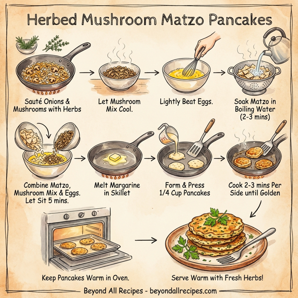 Herbed Mushroom Matzo Pancakes instructions