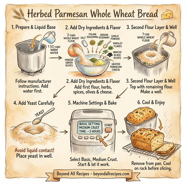 Herbed Parmesan Whole Wheat Bread instructions