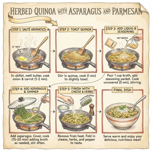 Herbed Quinoa with Asparagus and Parmesan instructions