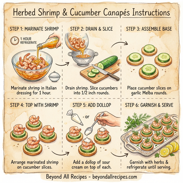 Herbed Shrimp & Cucumber Canapés instructions