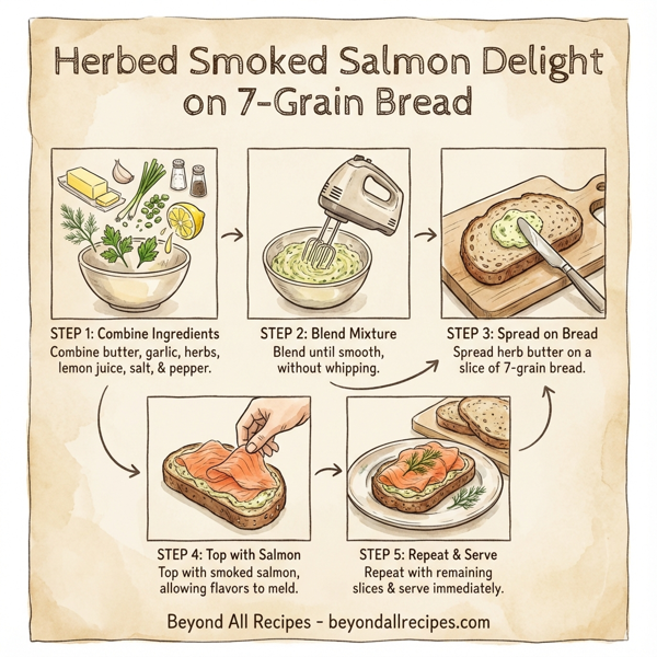 Herbed Smoked Salmon Delight on 7-Grain Bread instructions