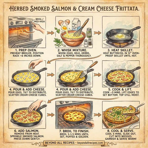 Herbed Smoked Salmon & Cream Cheese Frittata instructions