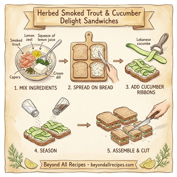 Herbed Smoked Trout & Cucumber Delight Sandwiches instructions