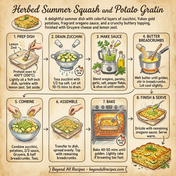 Herbed Summer Squash and Potato Gratin instructions