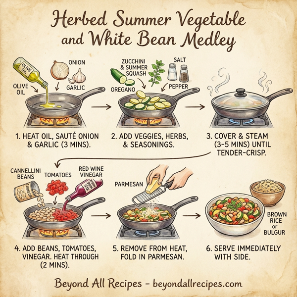 Herbed Summer Vegetable and White Bean Medley instructions