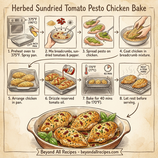 Herbed Sundried Tomato Pesto Chicken Bake instructions