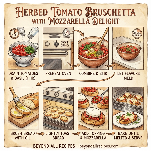 Herbed Tomato Bruschetta with Mozzarella Delight instructions