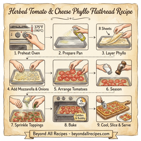Herbed Tomato & Cheese Phyllo Flatbread instructions