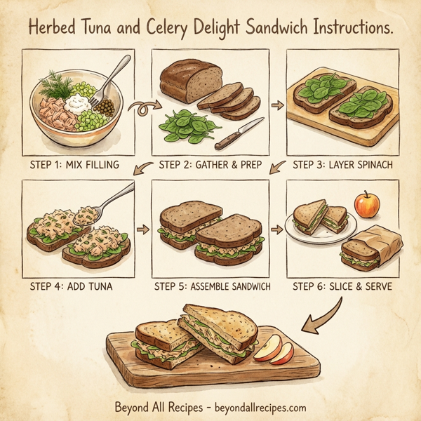 Herbed Tuna and Celery Delight Sandwich instructions