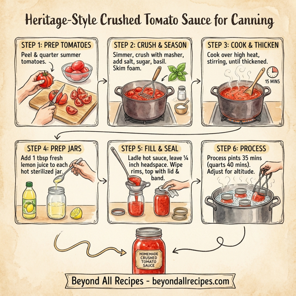 Heritage-Style Crushed Tomato Sauce for Canning instructions