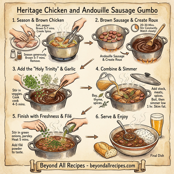 Heritage Chicken and Andouille Sausage Gumbo instructions