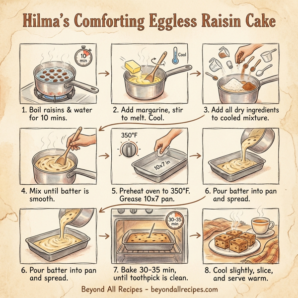 Hilma's Comforting Eggless Raisin Cake instructions