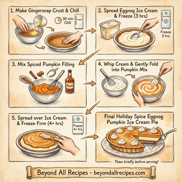 Holiday Spice Eggnog Pumpkin Ice Cream Pie instructions