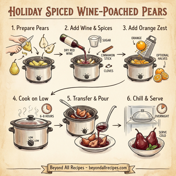 Holiday Spiced Wine-Poached Pears instructions