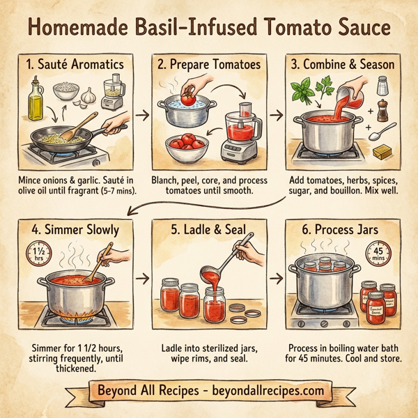 Homemade Basil-Infused Tomato Sauce instructions