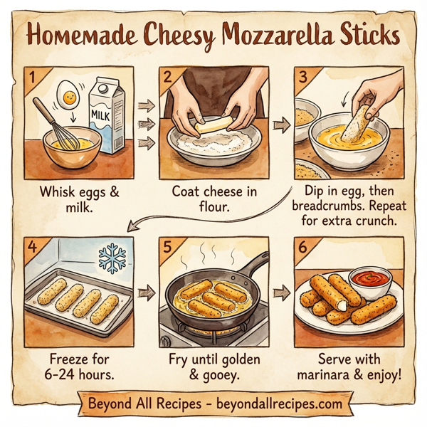 Homemade Cheesy Mozzarella Sticks instructions