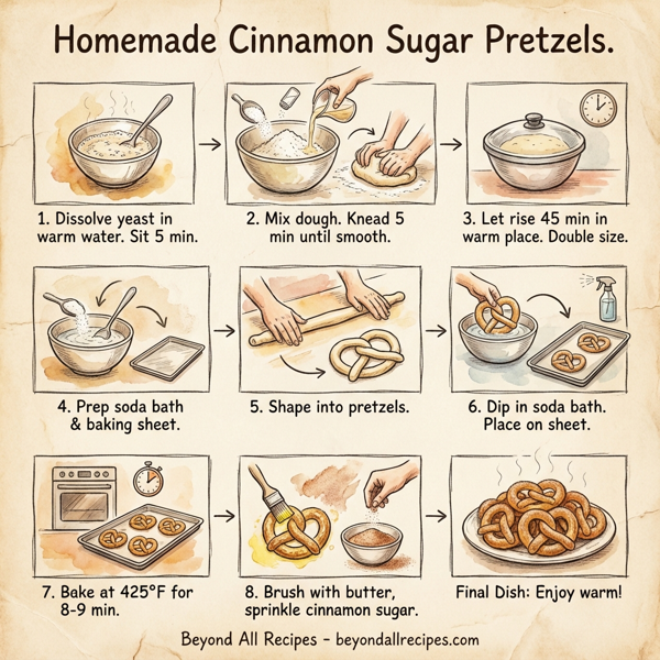 Homemade Cinnamon Sugar Pretzels instructions