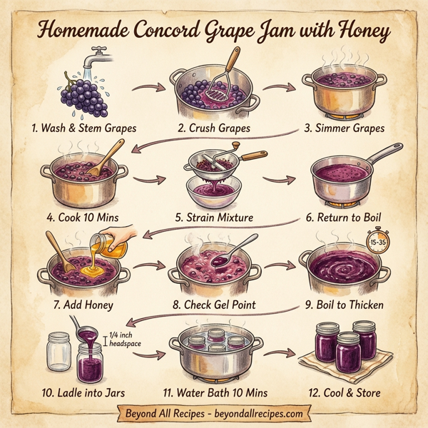 Homemade Concord Grape Jam with Honey instructions