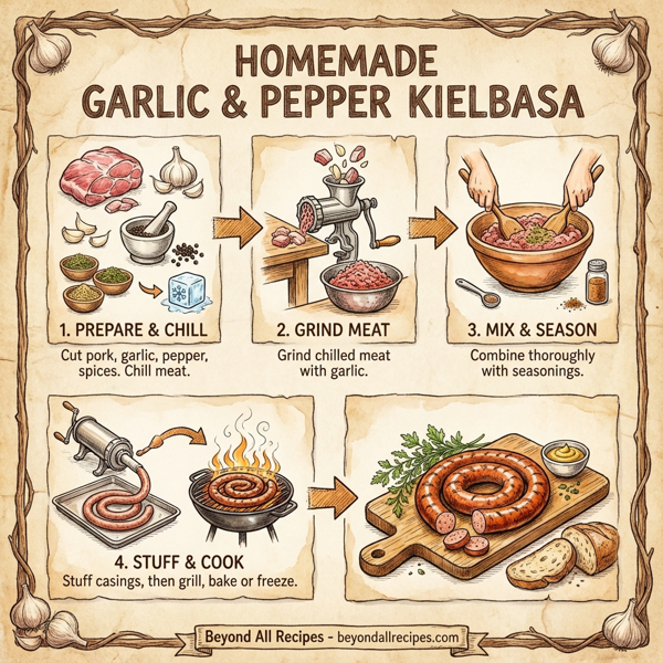 Homemade Garlic & Pepper Kielbasa instructions