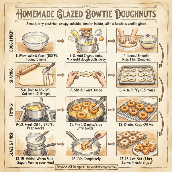 Homemade Glazed Bowtie Doughnuts instructions