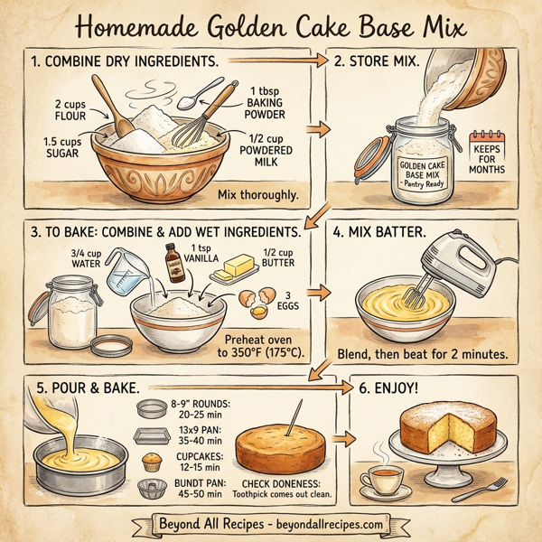 Homemade Golden Cake Base Mix instructions