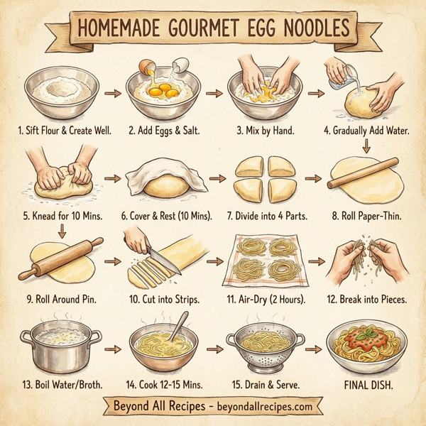 Homemade Gourmet Egg Noodles instructions