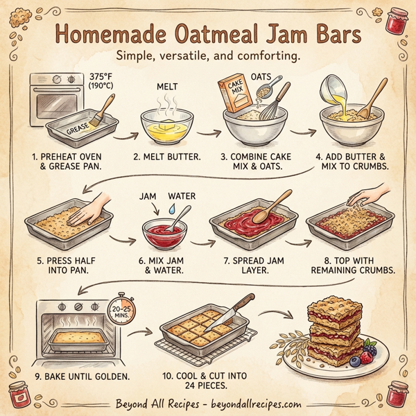 Homemade Oatmeal Jam Bars instructions