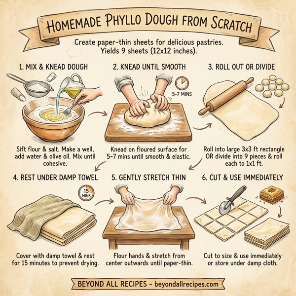Homemade Phyllo Dough from Scratch instructions