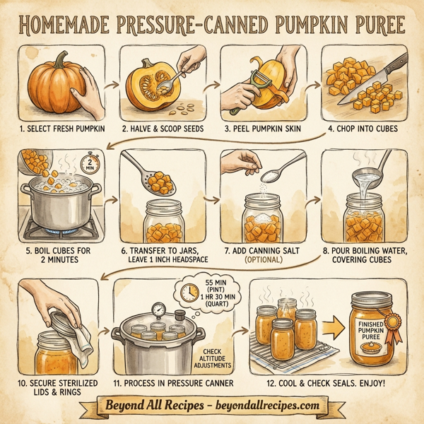 Homemade Pressure-Canned Pumpkin Puree instructions