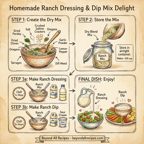 Homemade Ranch Dressing & Dip Mix Delight instructions