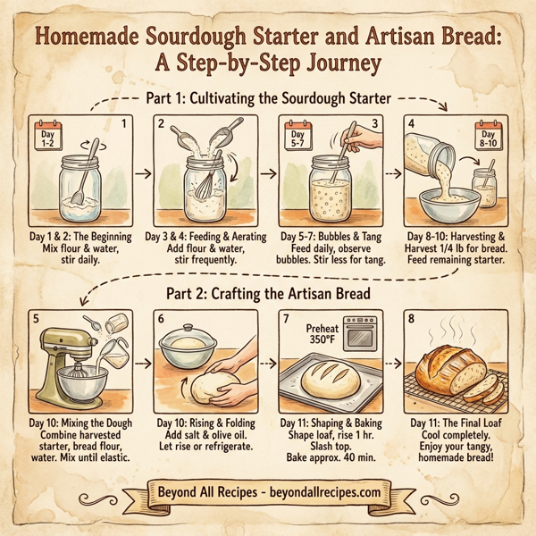 Homemade Sourdough Starter and Artisan Bread instructions
