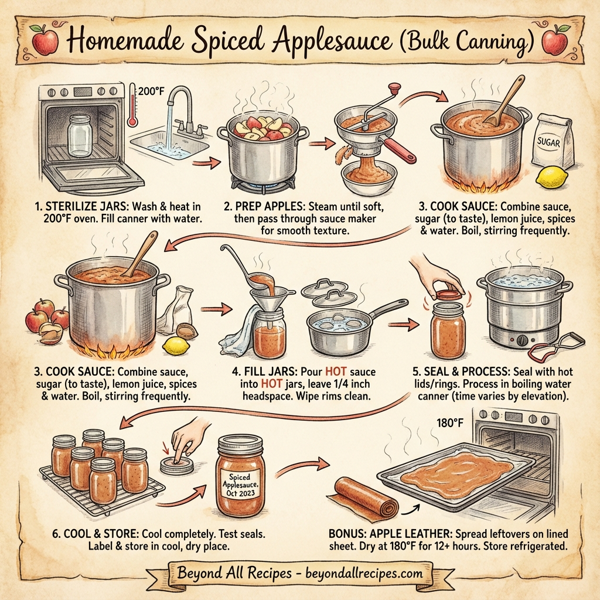 Homemade Spiced Applesauce (Bulk Canning) instructions