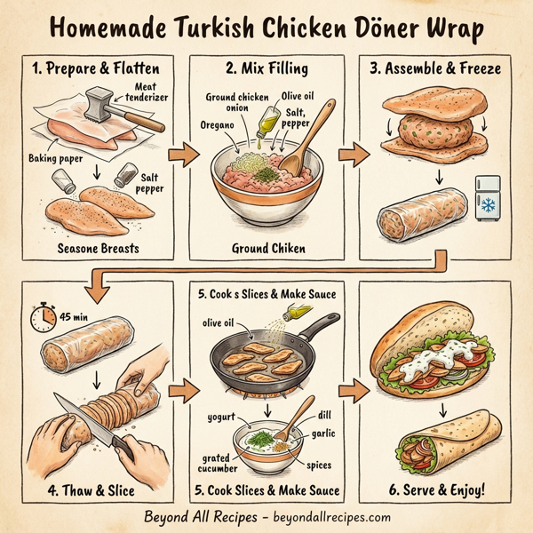 Homemade Turkish Chicken Döner Wrap instructions