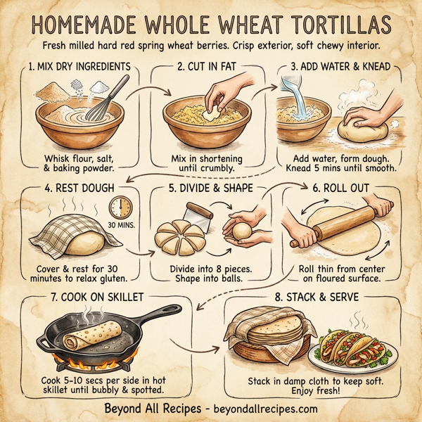 Homemade Whole Wheat Tortillas instructions