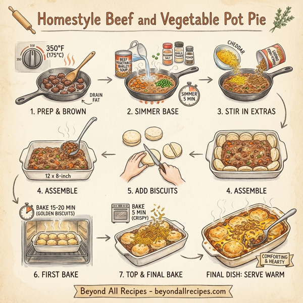 Homestyle Beef and Vegetable Pot Pie instructions