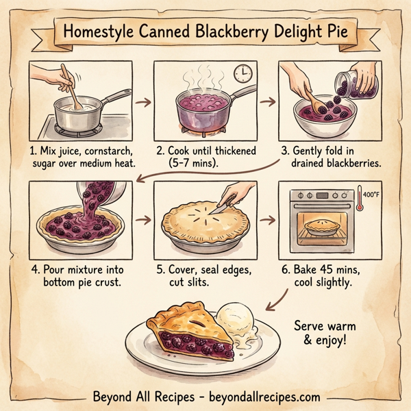 Homestyle Canned Blackberry Delight Pie instructions