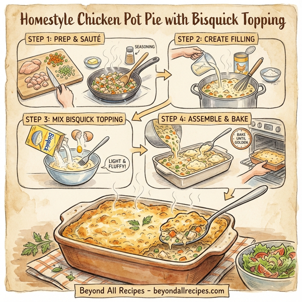 Homestyle Chicken Pot Pie with Bisquick Topping instructions
