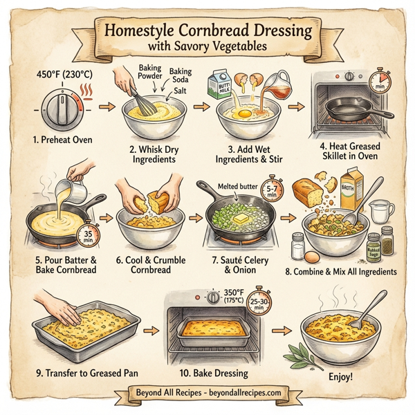Homestyle Cornbread Dressing with Savory Vegetables instructions
