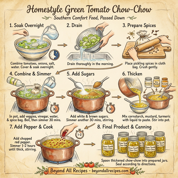Homestyle Green Tomato Chow-Chow instructions