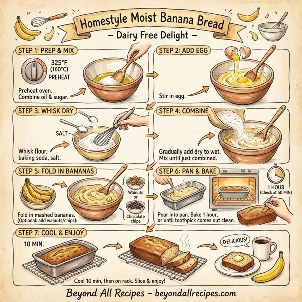 Homestyle Moist Banana Bread - Dairy Free Delight instructions