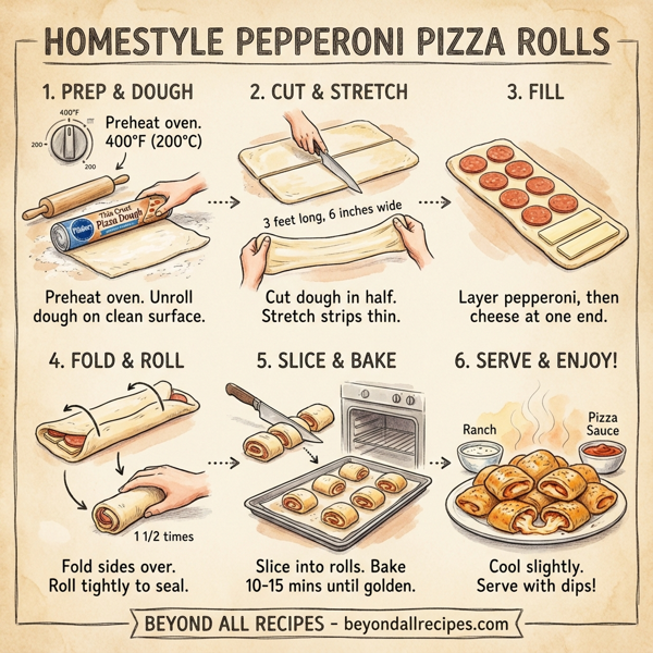 Homestyle Pepperoni Pizza Rolls instructions
