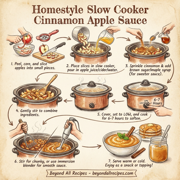 Homestyle Slow Cooker Cinnamon Apple Sauce instructions