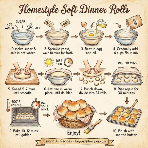 Homestyle Soft Dinner Rolls instructions